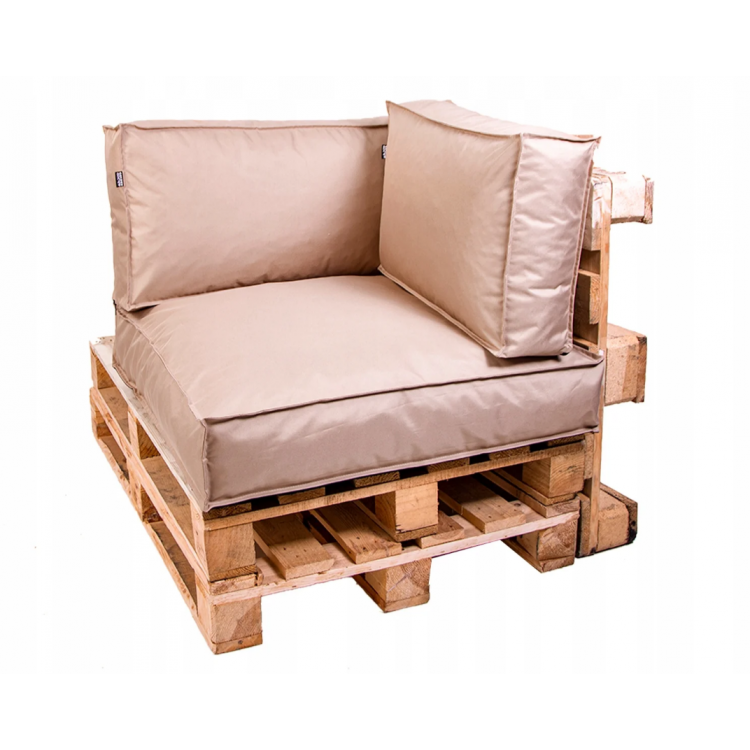 Paletové sedenie Golden Garden GG56/1 - podsedák a vankúš 80cm x 80cm x 15cm penový granulát cappuccino 1